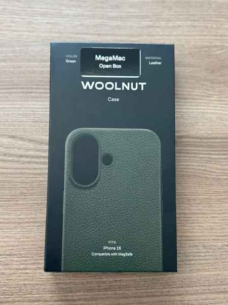 WOOLNUT Leather Case for iPhone 16 - Green - Open Box