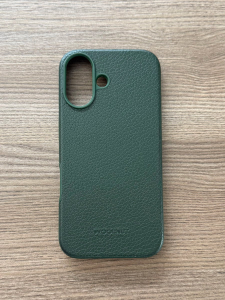 WOOLNUT Leather Case for iPhone 16 - Green - Open Box