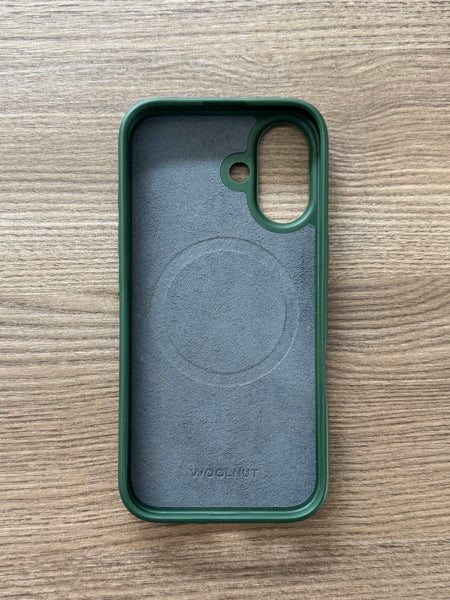 WOOLNUT Leather Case for iPhone 16 - Green - Open Box