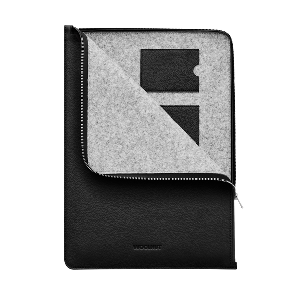 WOOLNUT Leather Folio for 15-inch MacBook - Black