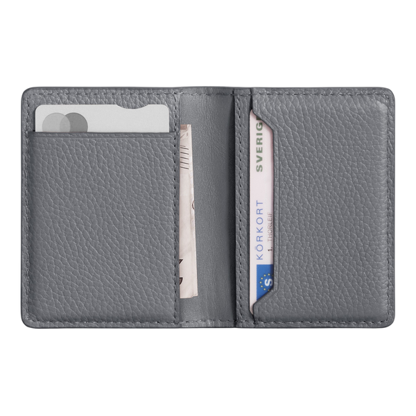 WOOLNUT Leather Wallet - Grey