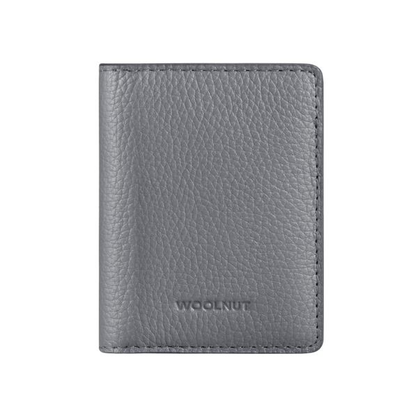 WOOLNUT Leather Wallet - Grey
