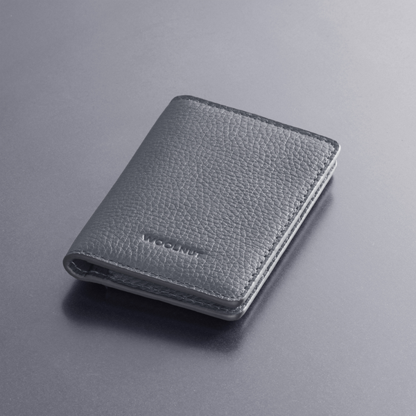 WOOLNUT Leather Wallet - Grey